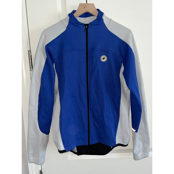 Castelli Techno Sport Wear Men’s Full Zip Jacket Size Large Blue/White